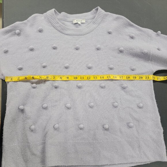 Madewell Brockton Bobble Pullover Sweater Medium Merino Wool Blend Periwinkle - Picture 6 of 7